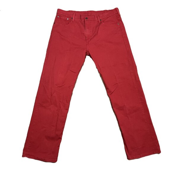 Levis 569 Jeans Mens 38 X 34 Loose Straight Red Denim - Picture 1 of 6
